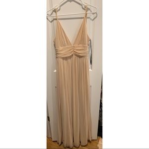Lulus v neck nude bridesmaid dress